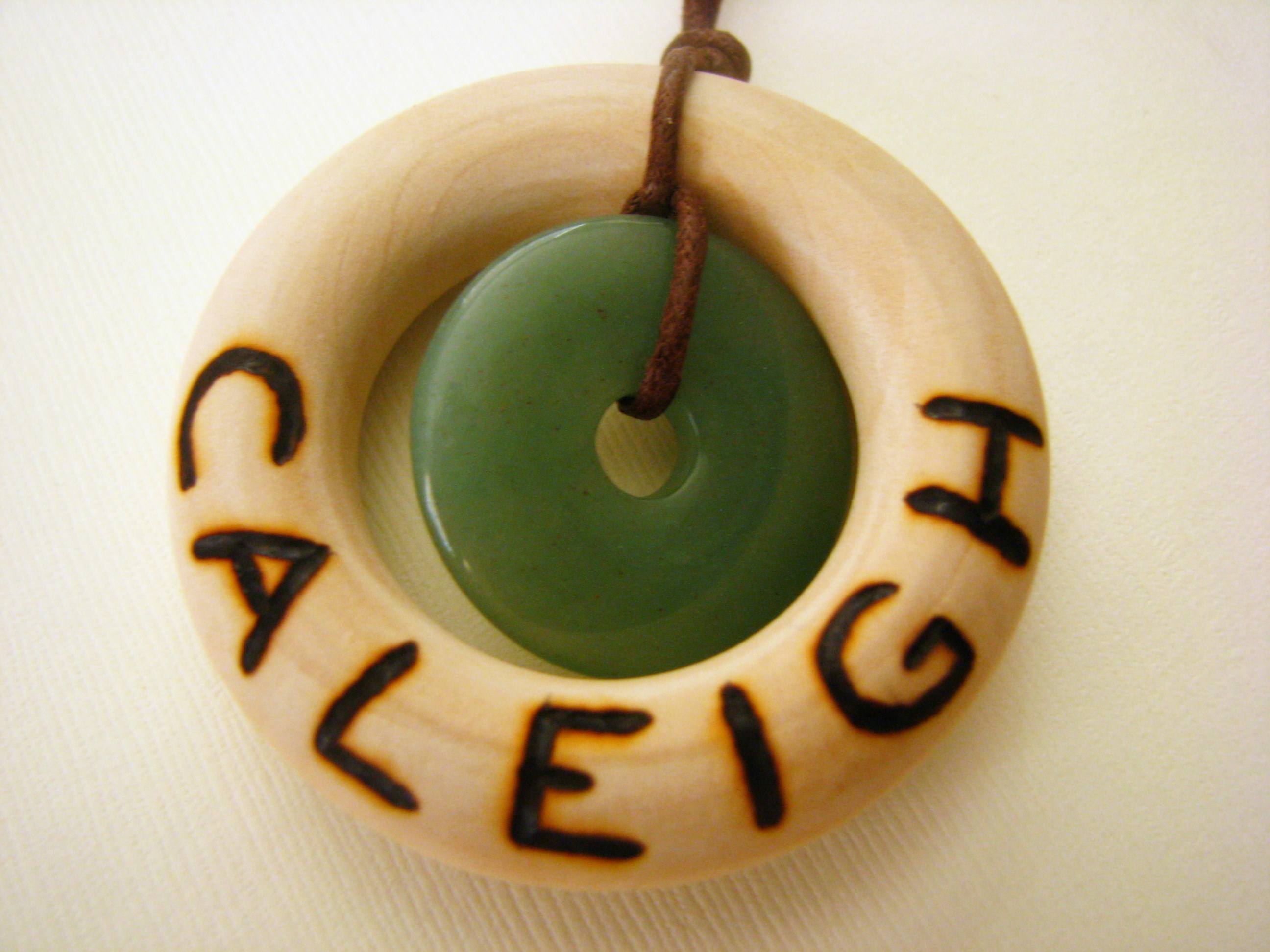 Personalized Stone in Wood Nursing Necklace